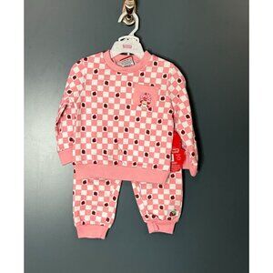 NWT Strawberry Shortcake Toddler 2-Piece Set 18M Pink Checkered Strawberry Print
